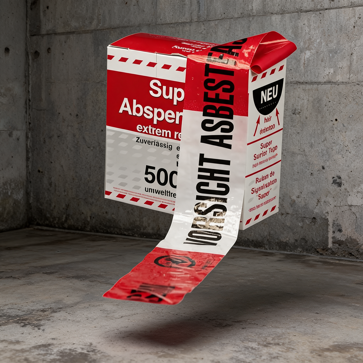 Absperrband ASBEST-AUFDRUCK